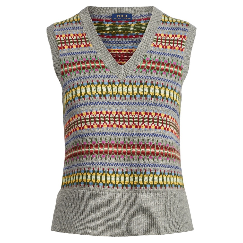 Polo Ralph Lauren Fair Isle Multicolored Knit Sweater Vest XL
